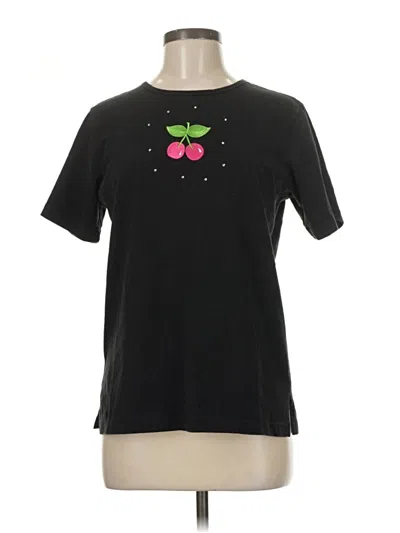 Pre-owned Quacker Factory Short Sleeve T-shirt In Black