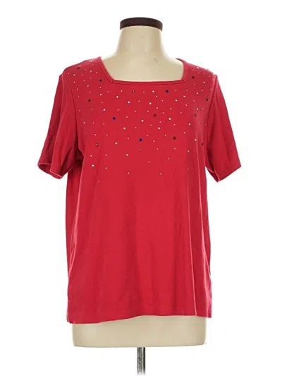 Pre-owned Quacker Factory Short Sleeve T-shirt In Red