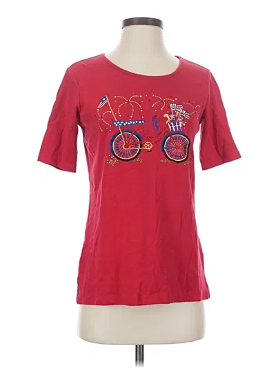Pre-owned Quacker Factory Short Sleeve T-shirt In Red