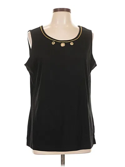Pre-owned Quacker Factory Sleeveless Blouse In Black
