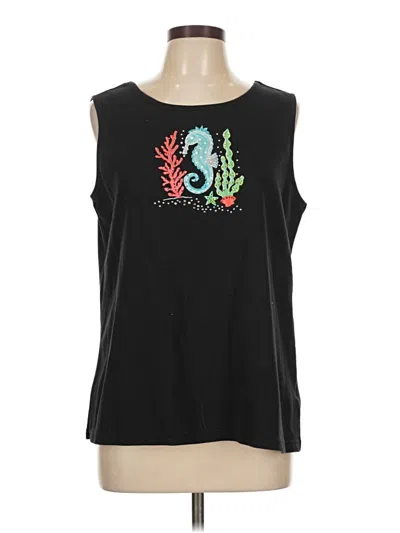 Pre-owned Quacker Factory Sleeveless Top Black Boatneck Tops