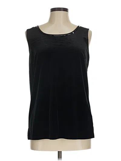 Pre-owned Quacker Factory Sleeveless Top Black Scoop Neck Tops
