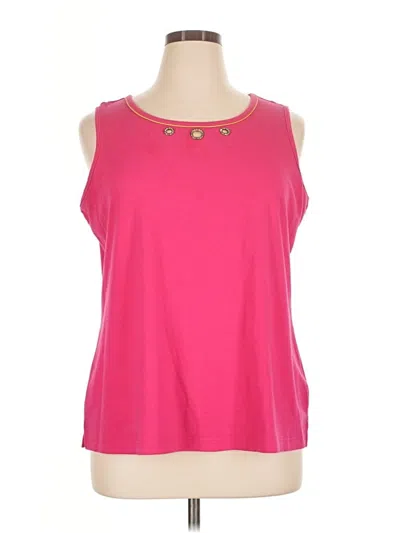 Pre-owned Quacker Factory Sleeveless Top Pink Scoop Neck Tops
