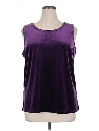 Pre-owned Quacker Factory Sleeveless Top Purple Scoop Neck Tops