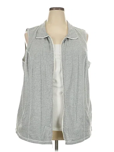 Pre-owned Quacker Factory Sweater Vest In Gray