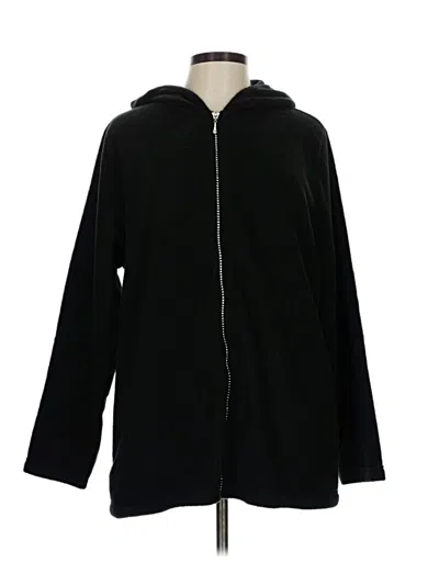 Pre-owned Quacker Factory Zip Up Hoodie In Black
