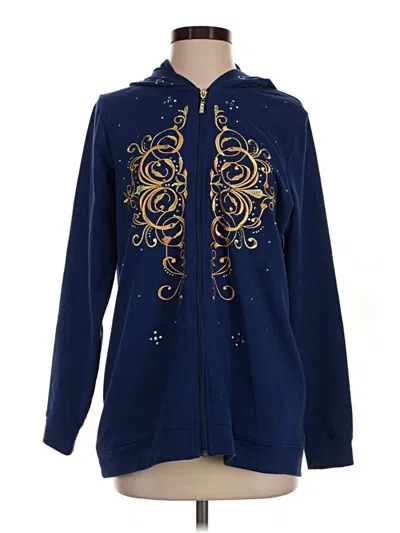 Pre-owned Quacker Factory Zip Up Hoodie In Blue
