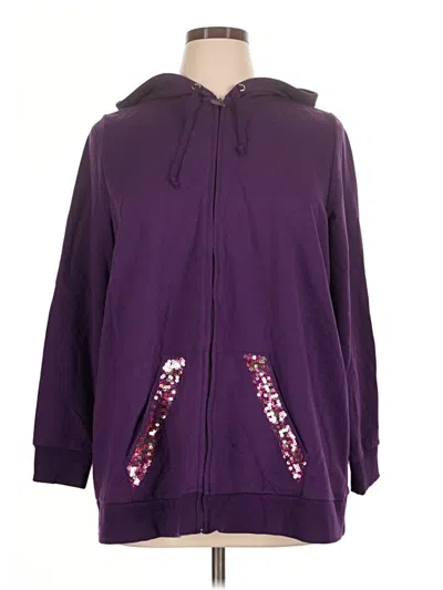 Pre-owned Quacker Factory Zip Up Hoodie In Purple