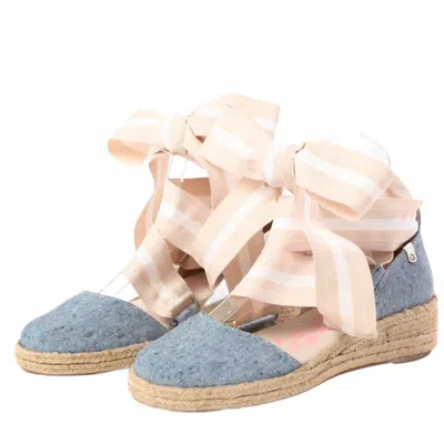 Quadsis® Women's Elaine Too Espadrille Wedge Sandal In Chambray In Blue