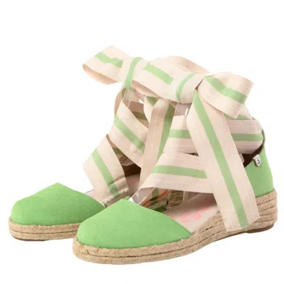 Quadsis® Women's Elaine Too Espadrille Wedge Sandal In Green Apple In Multi