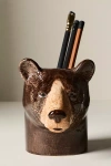 Quail Ceramics Animal Pencil Pot In Brown