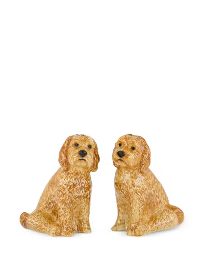 Quail Ceramics Cockapoo Salt And Pepper Set (set Of Two) In Orange