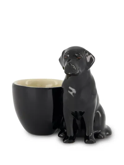 Quail Ceramics Labrador Egg Cup In Black