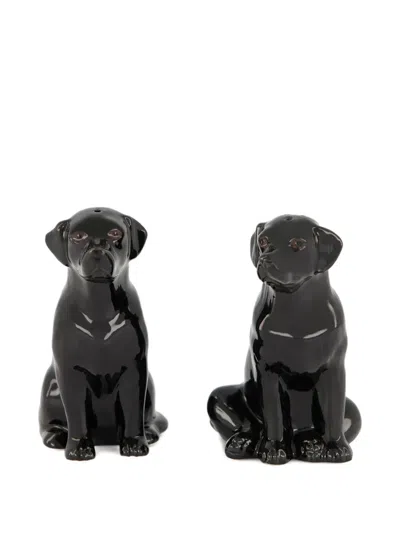 Quail Ceramics Labrador Salt And Pepper Shakers (set Of Two) In Black