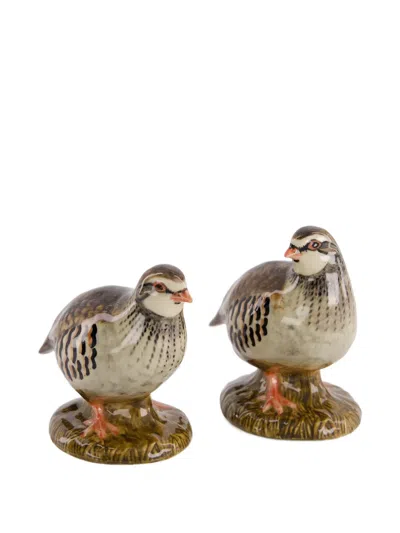 Quail Ceramics Partridge Figure Set In Gray
