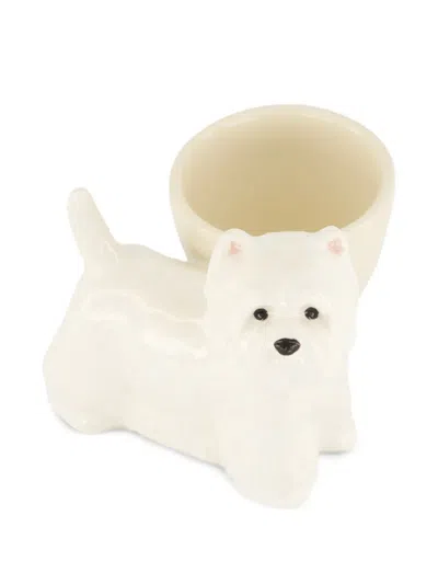 Quail Ceramics Westie Dog-shape Egg Cup In White