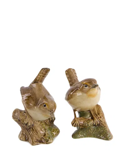 Quail Ceramics Wren Ceramic Figures (pack Of Two) In Brown