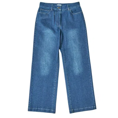 Quaker Marine Supply Co. Women's The Best-ever Wide Leg Jeans In Medium Wash In Multi