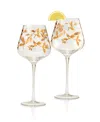 Qualia Glass Classic Goblets, Set Of 2 In Clear With Gold