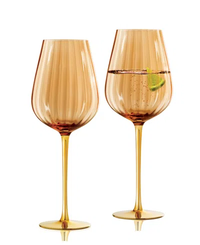 Qualia Glass Posh All Purpose Wine Glasses, Set Of 2 In Amber