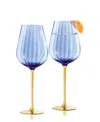 Qualia Glass Posh All Purpose Wine Glasses, Set Of 2 In Blue