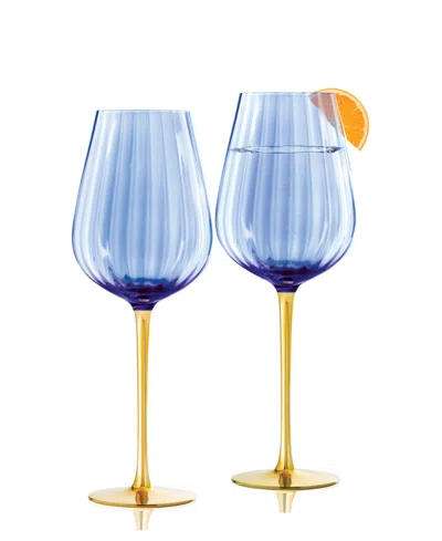 Qualia Glass Posh All Purpose Wine Glasses, Set Of 2 In Blue