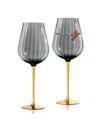 Qualia Glass Posh All Purpose Wine Glasses, Set Of 2 In Gray