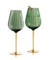 Qualia Glass Posh All Purpose Wine Glasses, Set Of 2 In Green