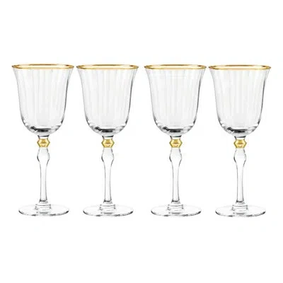 Qualia Glass Salem 10 Oz. Glass Goblet In Gold