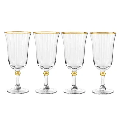 Qualia Glass Salem 16 Oz. Glass Goblet In Gold