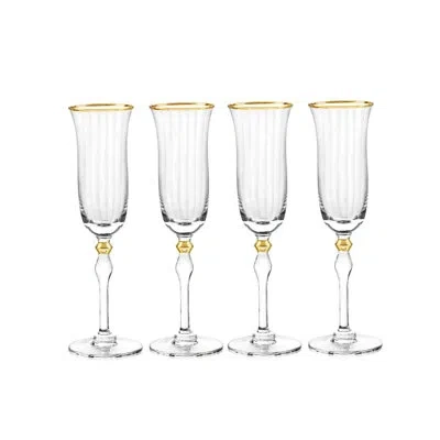 Qualia Glass Salem 6 Oz. Glass Flute In Gold
