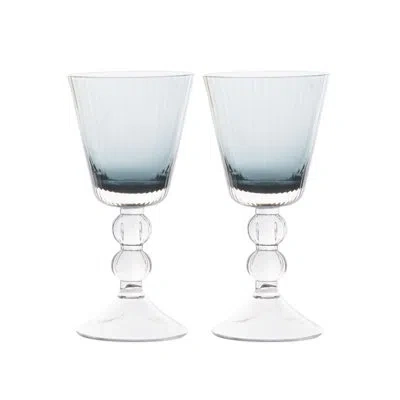 Qualia Glass Sausalito Blue Goblet Set Of 2