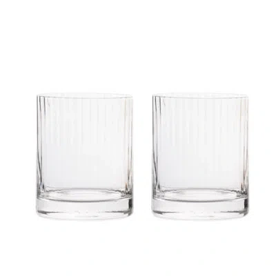 Qualia Glass Sausalito Clear Double Old Fashioned Glass Set Of 2 In Transparent