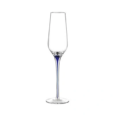 Qualia Glass Tempest Cobalt 10 Oz. Crystal Flute In Clear,blue