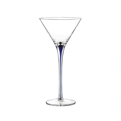 Qualia Glass Tempest Cobalt 12oz. Martini Glass Set In Blue