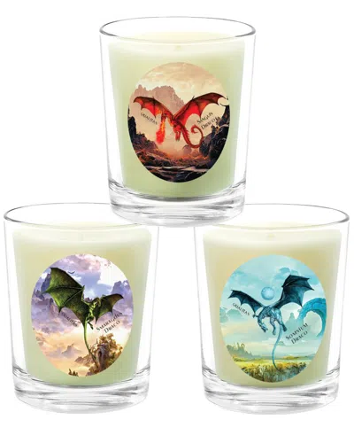 Qualitas Candles 3pc Candle Set - Blood Dragon, Emerald Dragon, & Dream Dragon In White