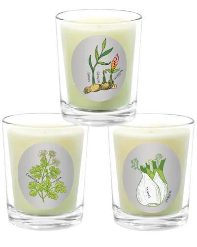 Qualitas Candles Set Of 3 Candles In White