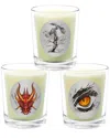 Qualitas Candles 3pc Candle Set - Rufus Draco, Oculi Draco, & Dragon Tree In White