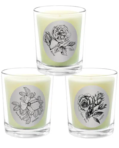 Qualitas Candles 3pc Candle Set - Rose In Multi
