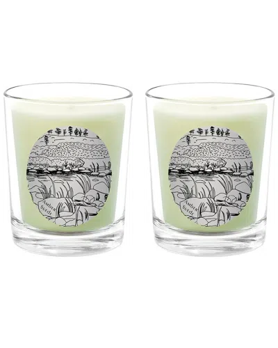 Qualitas Amber Suede Two Scented Beeswax Candle Set In White
