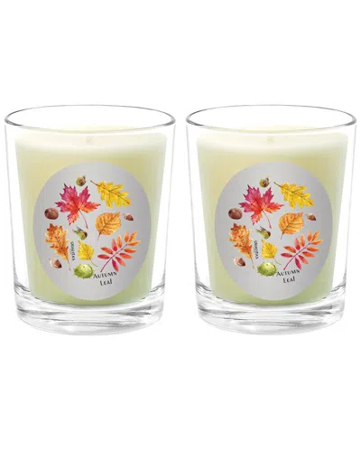 Qualitas Candles Autumn Leaf Two Scented Beeswax Candle Set In Multi