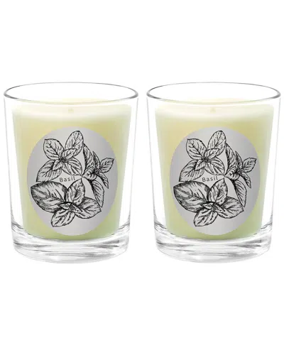 Qualitas Basil Two Scented Beeswax Candle Set In White