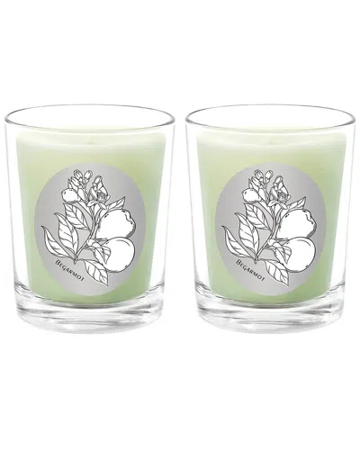 Qualitas Bergamot Two Scented Beeswax Candle Set In White