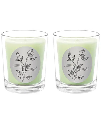 Qualitas Candles Birch Two Scented Beeswax Candle Set In Green