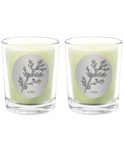 Qualitas Candles Cedar Two Scented Beeswax Candle Set In Green