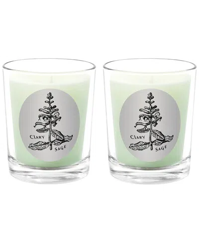 Qualitas Clary Sage Two Scented Beeswax Candle Set In White