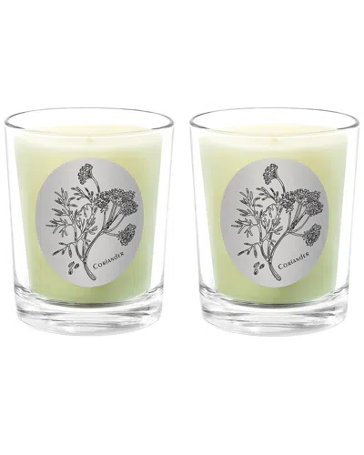 Qualitas Candles Coriander Two Scented Beeswax Candle Set In White