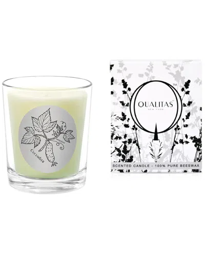 Qualitas Candles Cucumber 6.5oz Beeswax Candle In Green