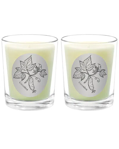 Qualitas Cucumber Two Scented Beeswax Candle Set In White