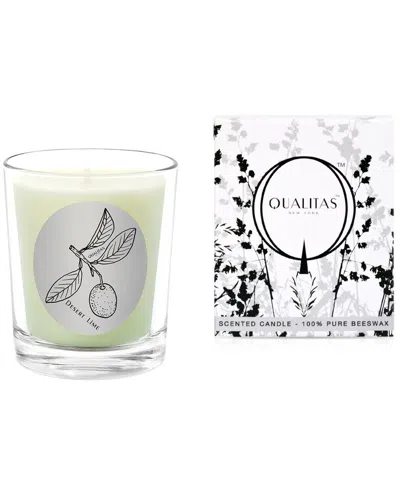 Qualitas Candles Desert Lime 6.5oz Beeswax Candle In White